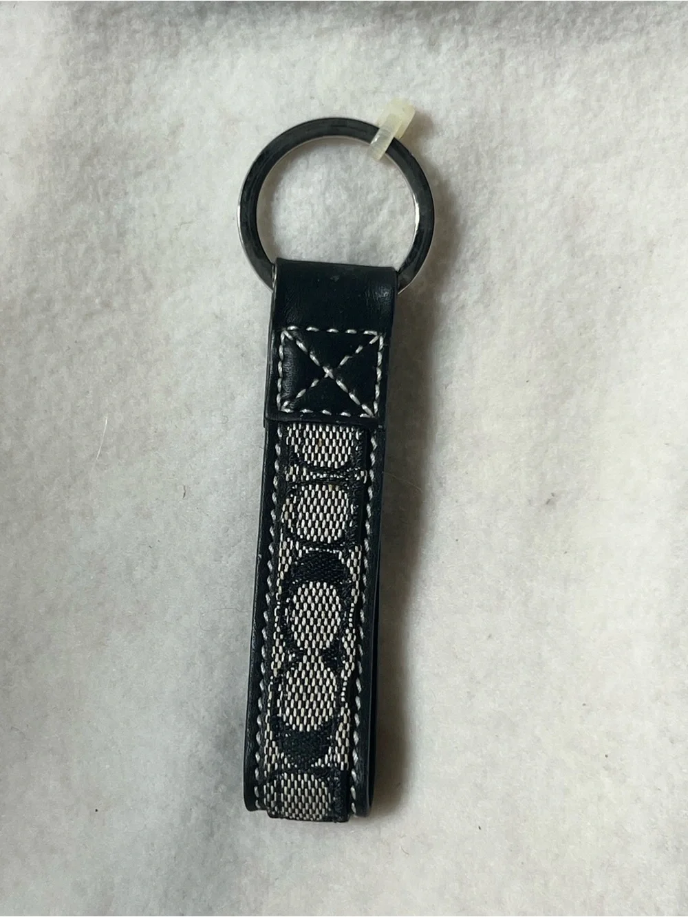 Vintage Coach Signature Canvas Loop Key Fob NWOT